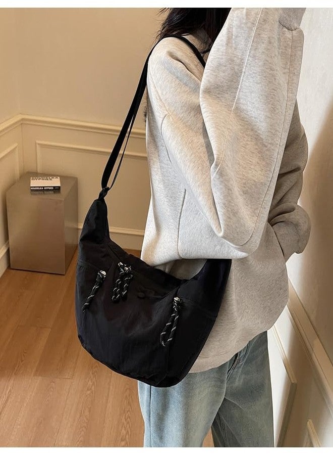 Prplet Sling Bag for Woman - Stylish Nylon Crossbody Shoulder Bag with Adjustable Strap for Travel, Work & Shopping (Black) - Image 2